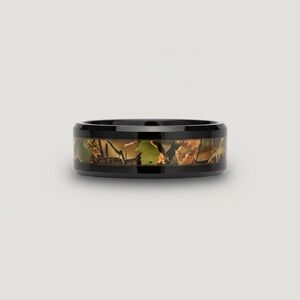 Fall Camo Mens Black Tungsten Carbide Wedding Band Men’s Rings Hunter Jewelry 9